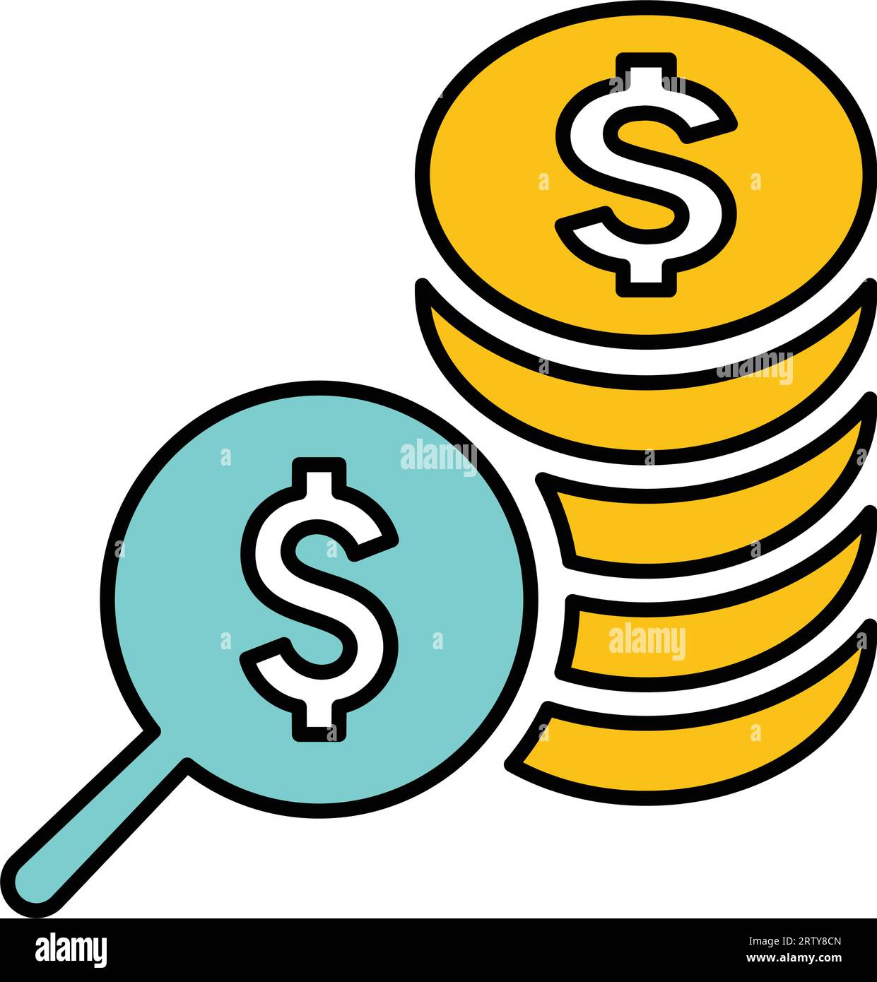 Funding source finding icon. Use for designing and developing websites, commercial purposes, print media, web or any type of design task. Stock Vector