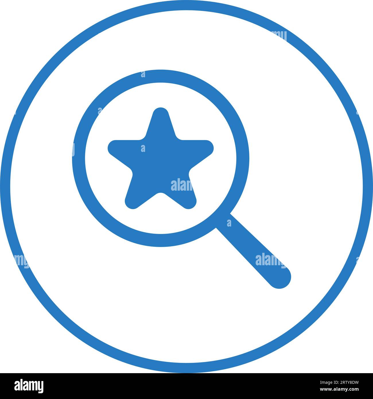 Magnifier glass with star icon. Use for designing and developing websites, commercial purposes, print media, web or any type of design task. Stock Vector