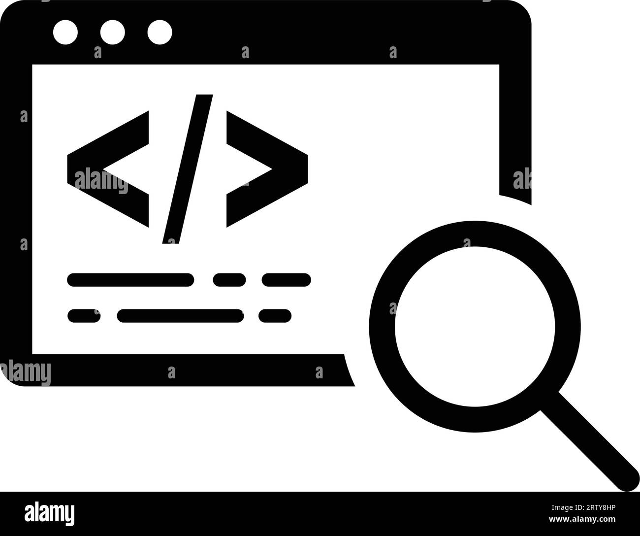 Coder finding icon. Use for designing and developing websites, commercial purposes, print media, web or any type of design task. Stock Vector