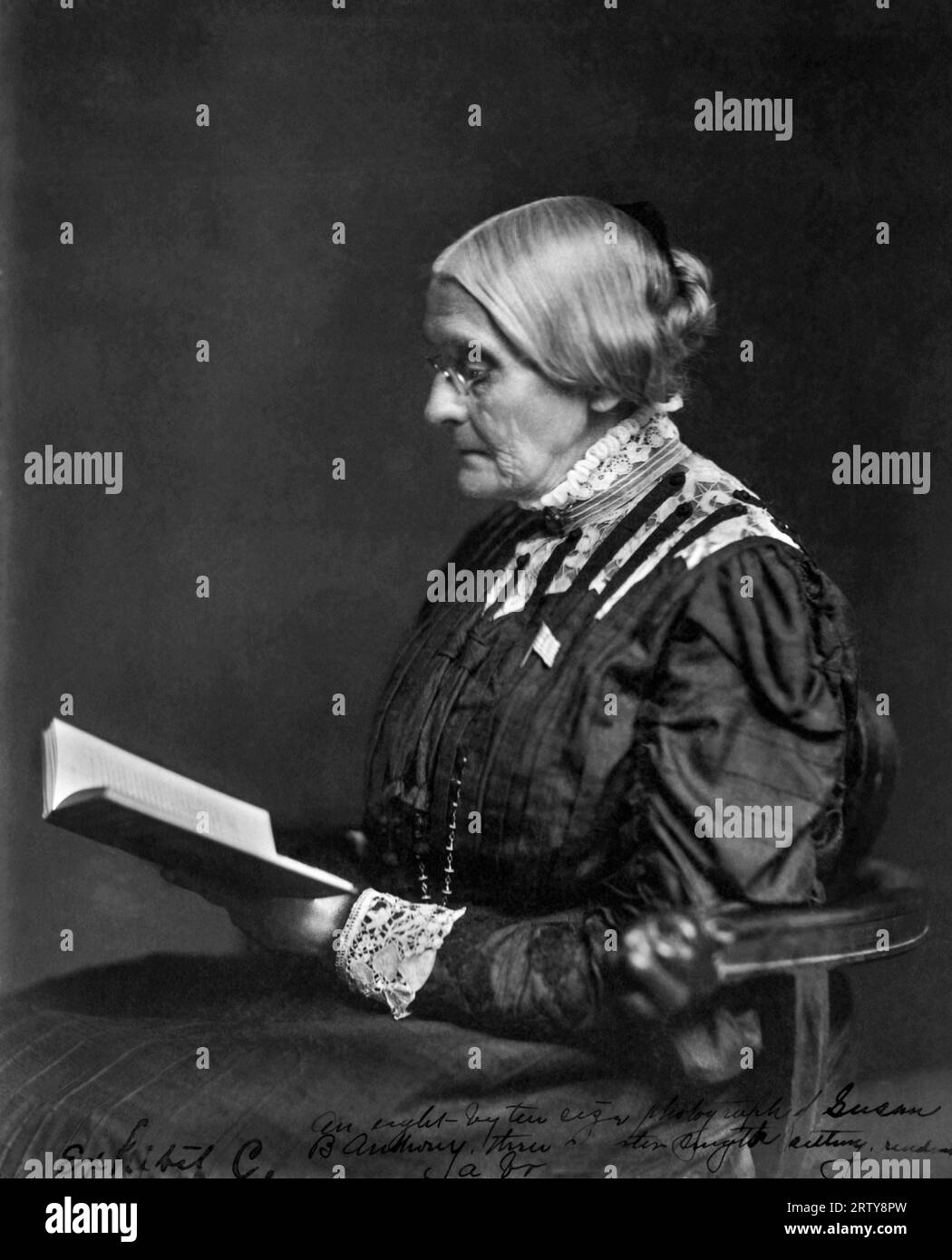 Geneva, New York November 1905 Susan B. Anthony poses for a portrait a year  before her death at Lochland in Geneva, New York. Photograph taken by J.E.  Hale. This photograph is used, image size:1050x1390