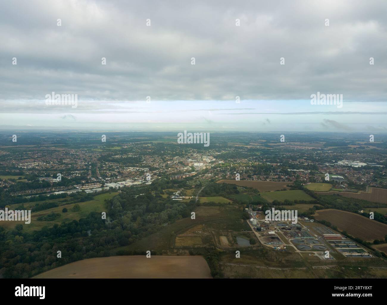An aerial view of Stortford in Hertfordshire, UK Stock Photo Alamy