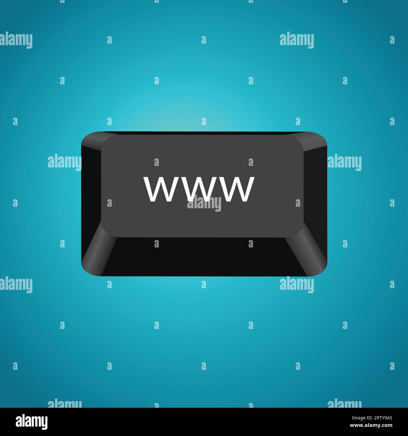 Computer key with world wide web written abbreviation on it Stock Vector