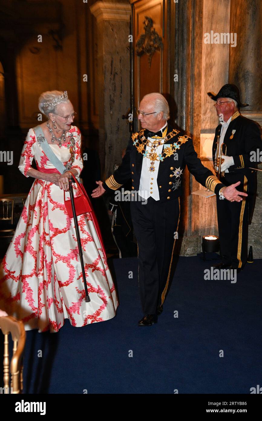 Stockholm, Sweden. 15th Sep, 2023. Denmark's Queen Margrethe and Sweden