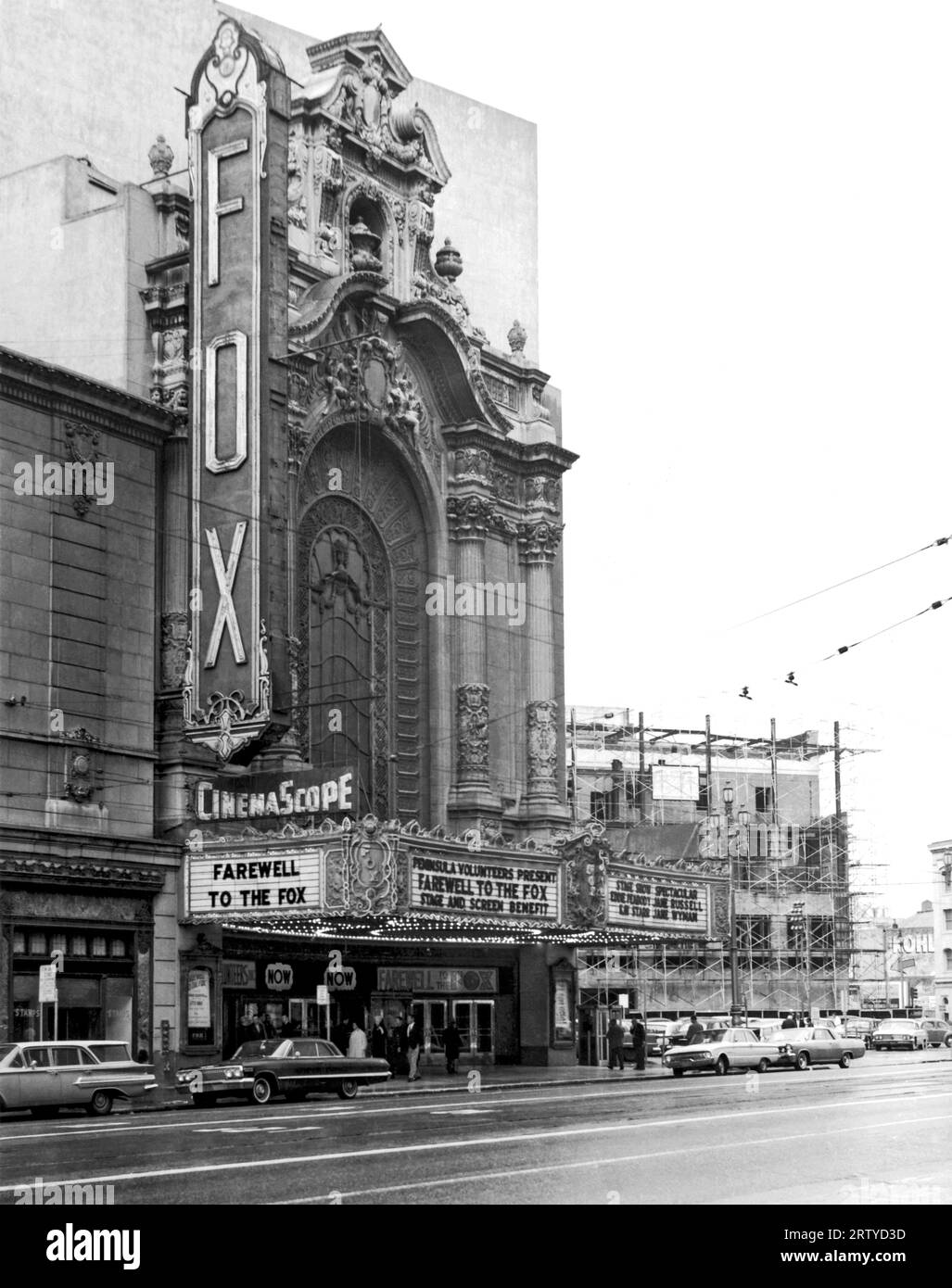 San Francisco, California    1963. The last days of the Fox Theater on Market Street in San Francisco. Stock Photo