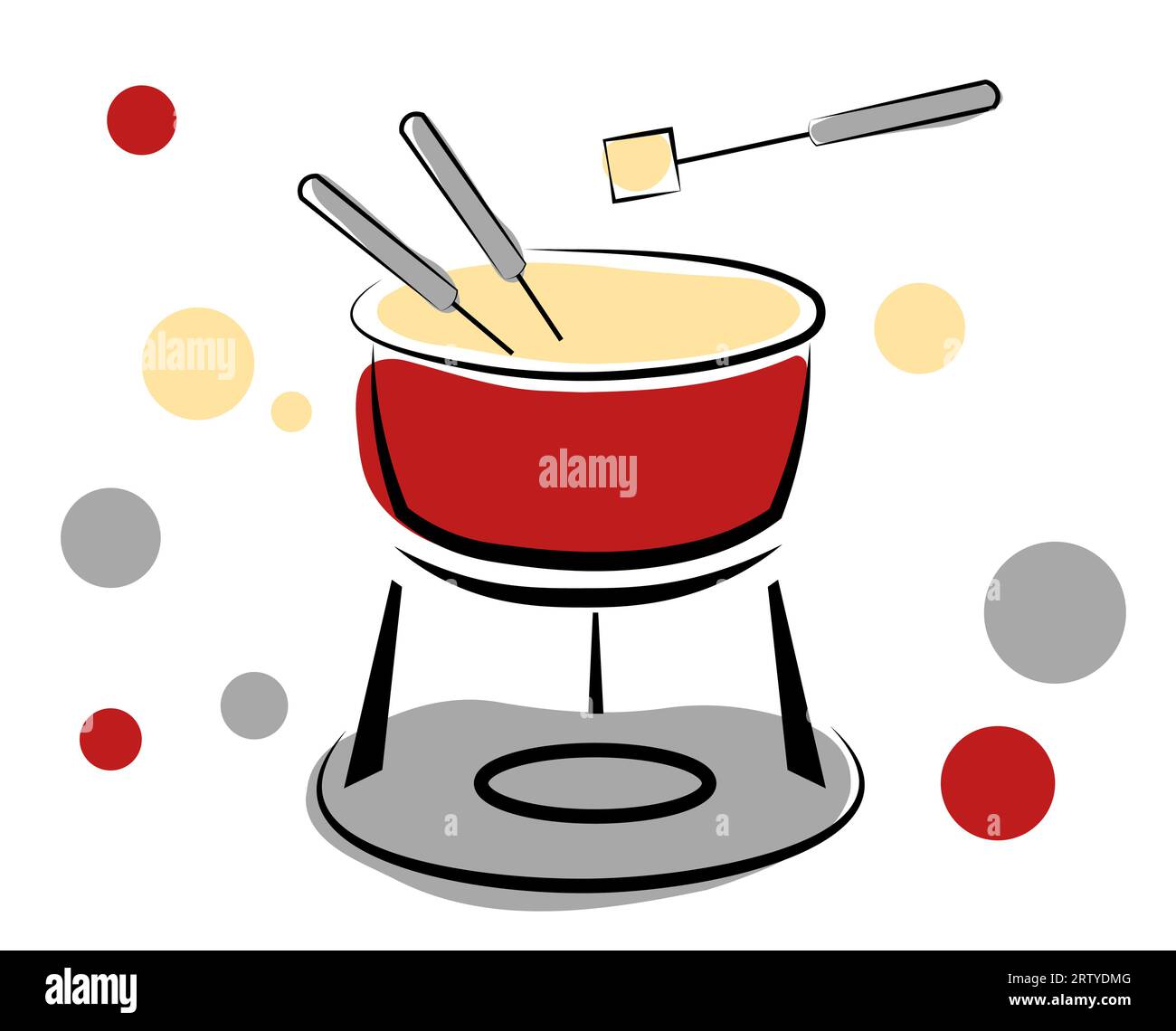 Cheese fondue on a white background Stock Vector Image & Art Alamy