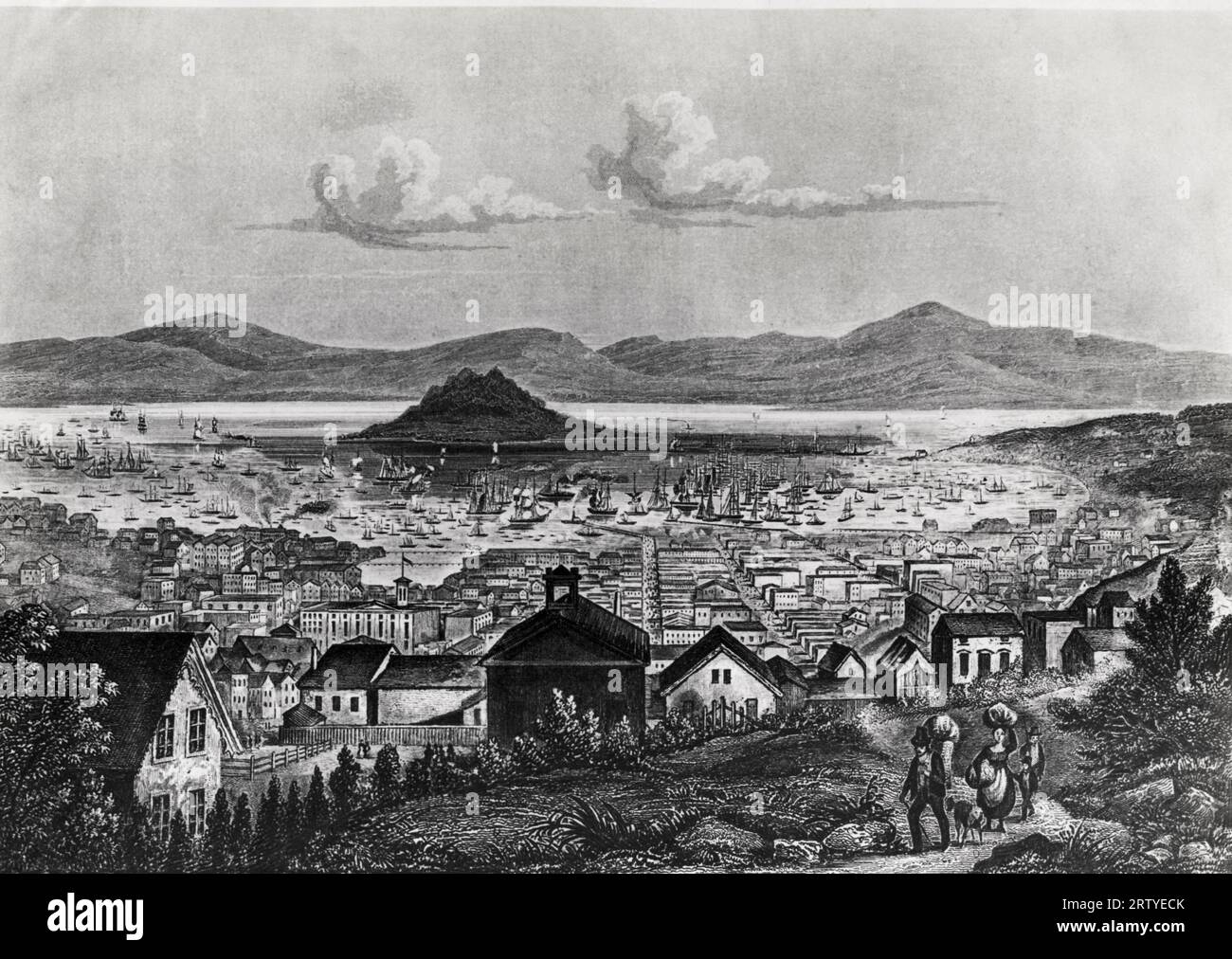 San Francisco, California, c 1855 A steel engraving by Hermann J. Meyer