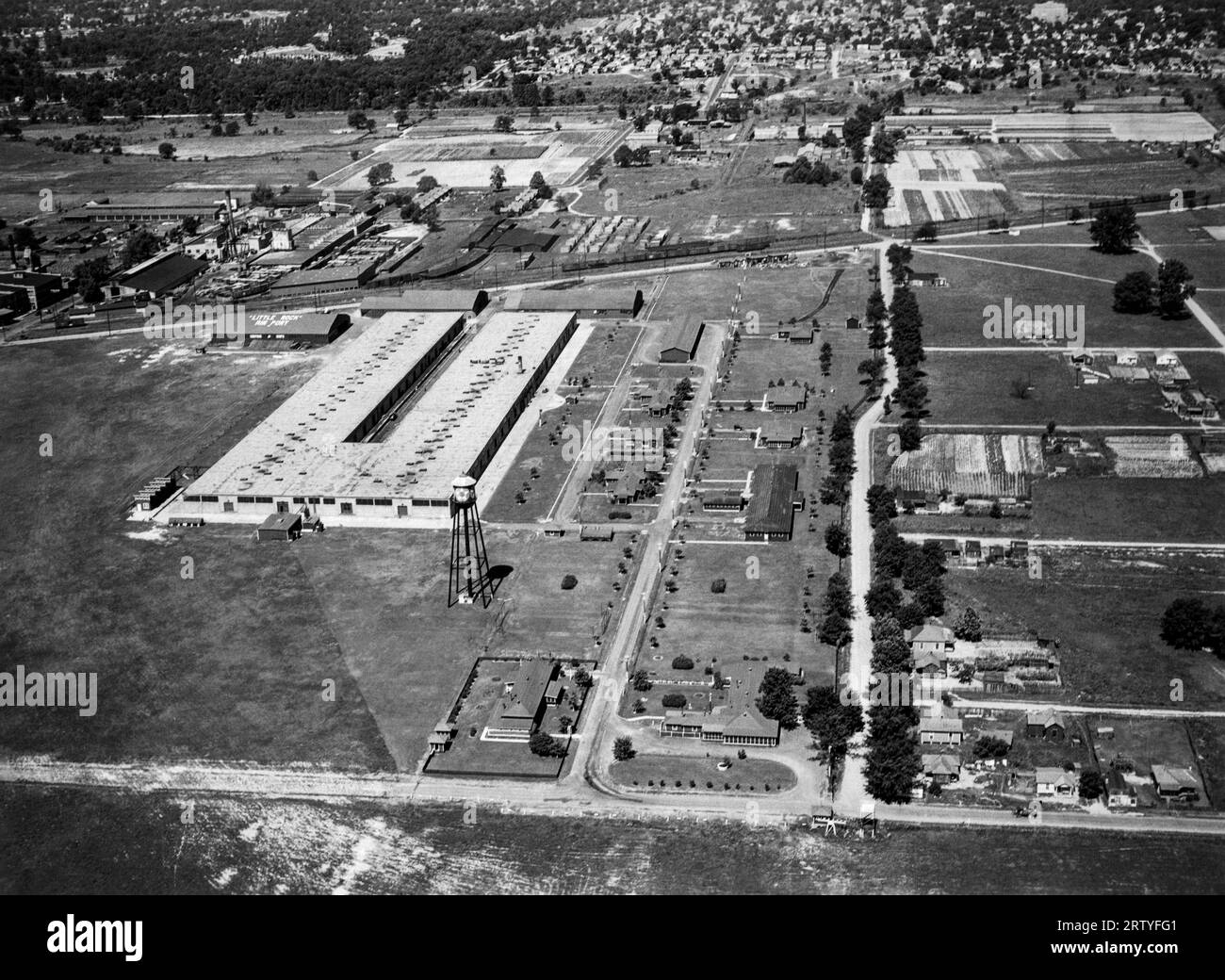 Little Rock, Arkansas: c. 1939 Aerial view of Little Rock Airport and ...