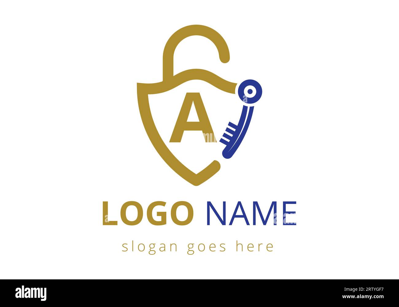 Letter A Key Logo Combine With House Locker Key. Lock logo sign symbol