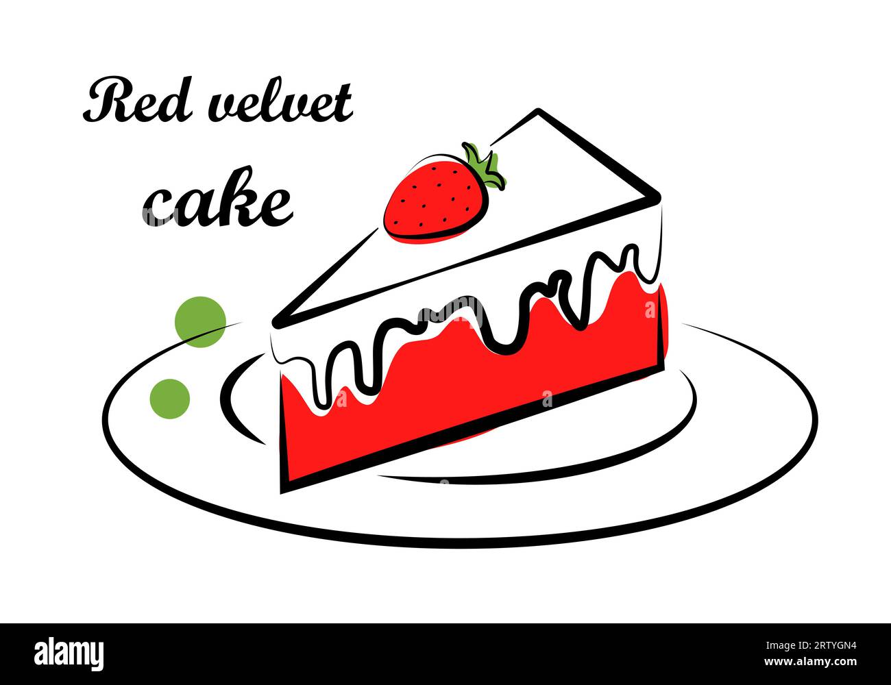 Red velvet cake Stock Vector Images Alamy
