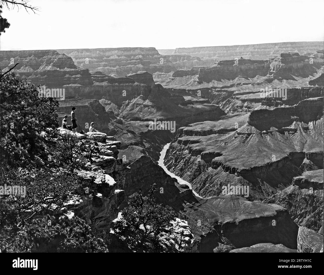 Arizona    c. 1949 The Grand Canyon showing the inner gorge of the Colorado River as seen from the South Rim between the Mojave and Pima Points. Stock Photo