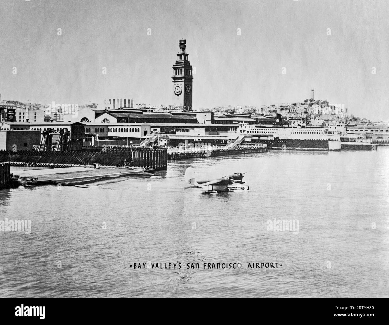 San Francisco Black and White Pictures | Black and White ferry building from telegraph hill Wall Art. store San Francisco Office Art