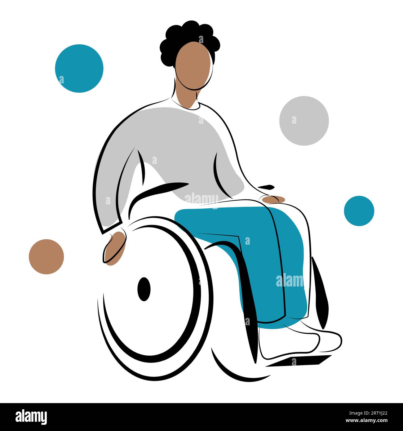Dark-skinned boy in wheelchair Stock Vector Image & Art - Alamy