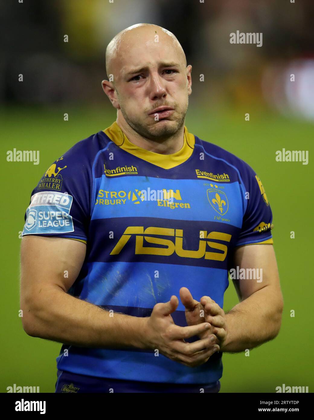 Wakefield Trinity's Lee Kershaw looks dejected as their relegation is confirmed following the