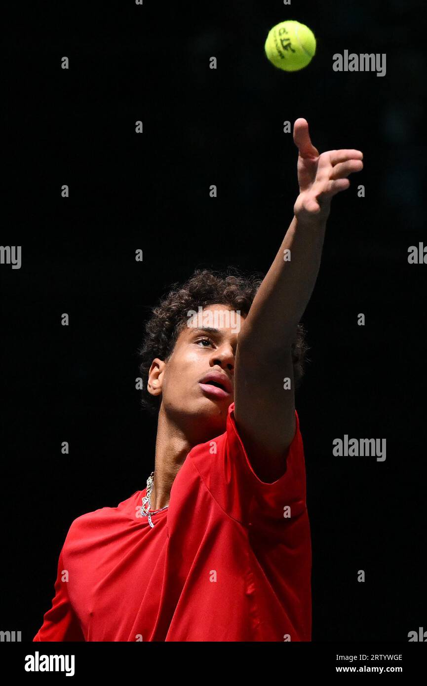Gabriel Diallo during the Davis Cup finals match between Italy and Canada at Unipol Arena in Bologna, Italia Tennis (Cristiano Mazzi/SPP) Credit SPP Sport Press Photo