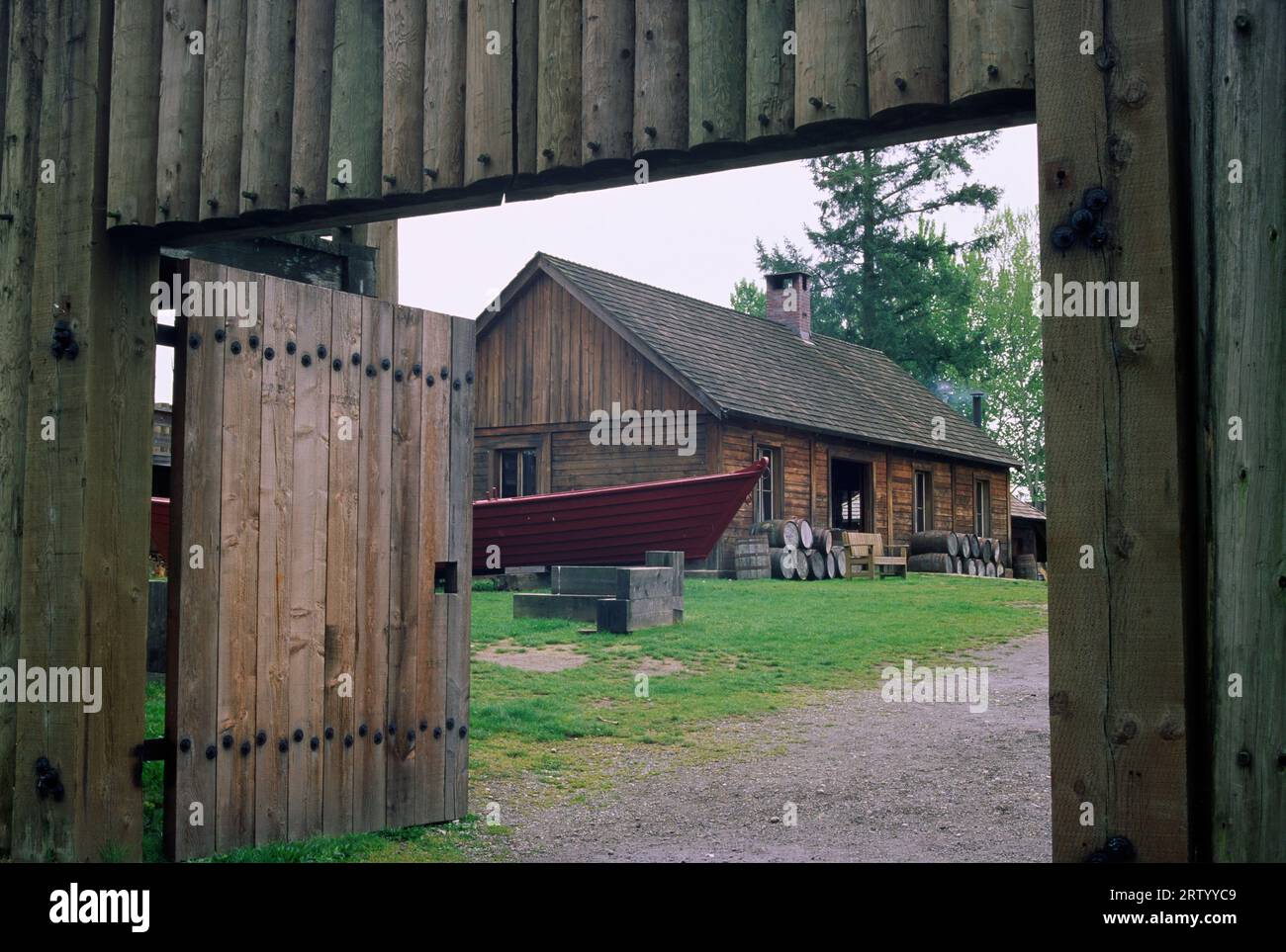 Main Gate, Fort Langley National Historic Site, British Columbia, Canada Stock Photo