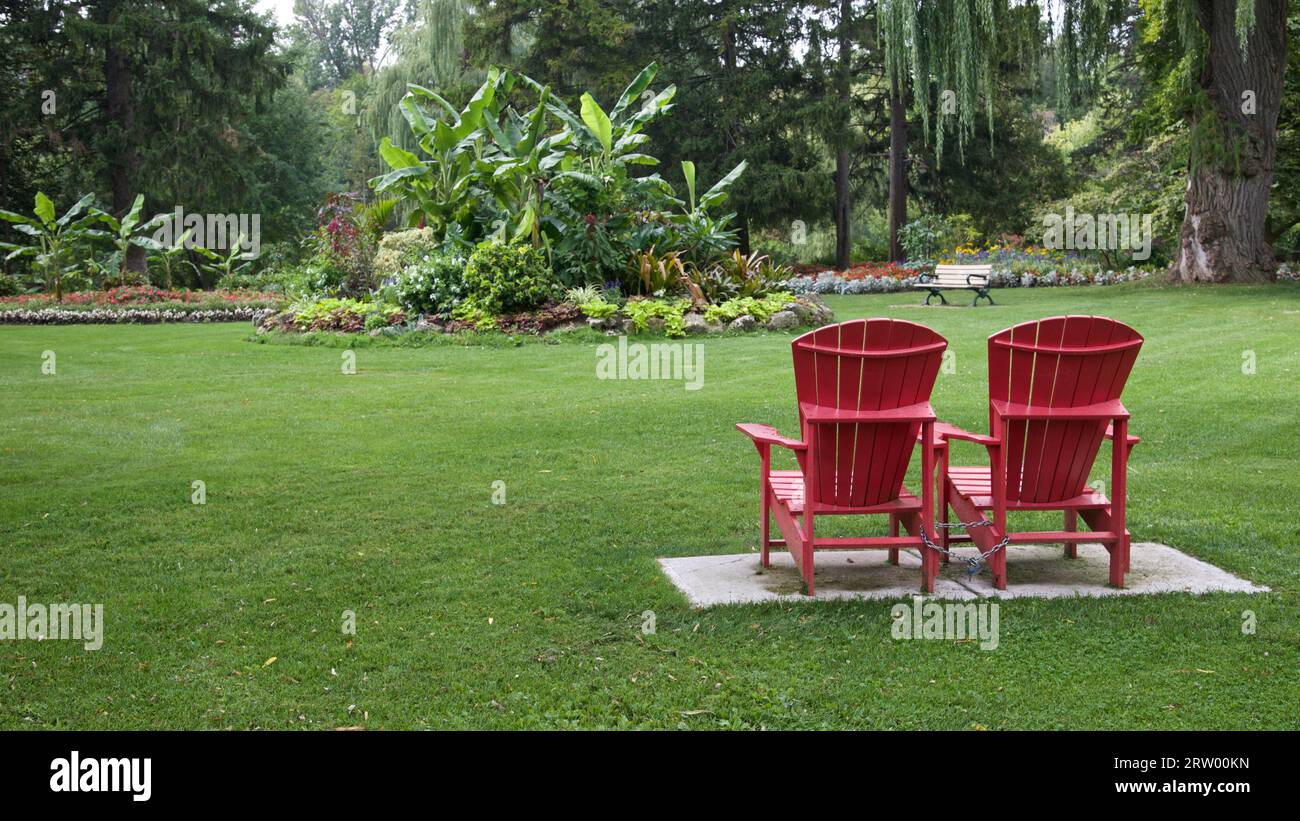 Landscape of the public park in summer Stock Photo