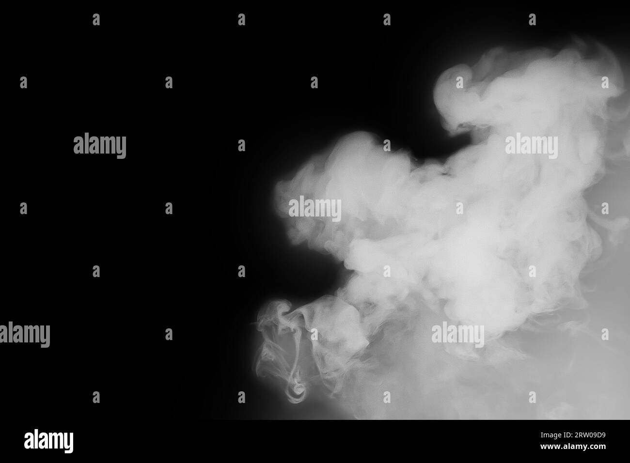 White smoke smoker cloud from hookah on black background. Stock Photo