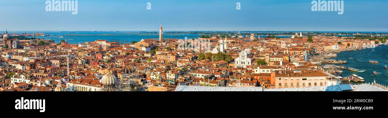 Aerial panorama of Venice Italy. Stock Photo