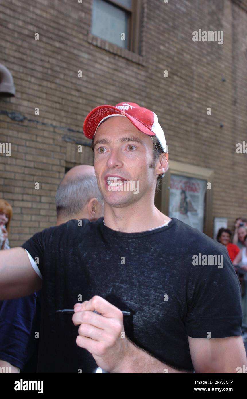 06/27/2004 Actor Hugh Jackman Leaving the Imperial Theater where he has ...