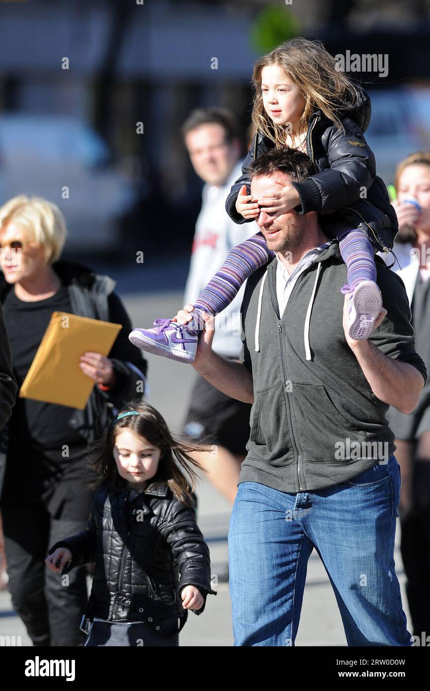 NEW YORK, NY MARCH 8 Hugh Jackman gives his daughter Ava (b. July 10(00)