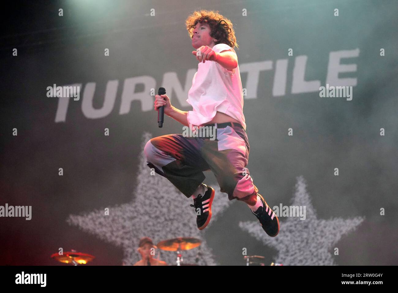 Brendan Yates of the band Turnstile performs on Day 1 of Riot Fest on