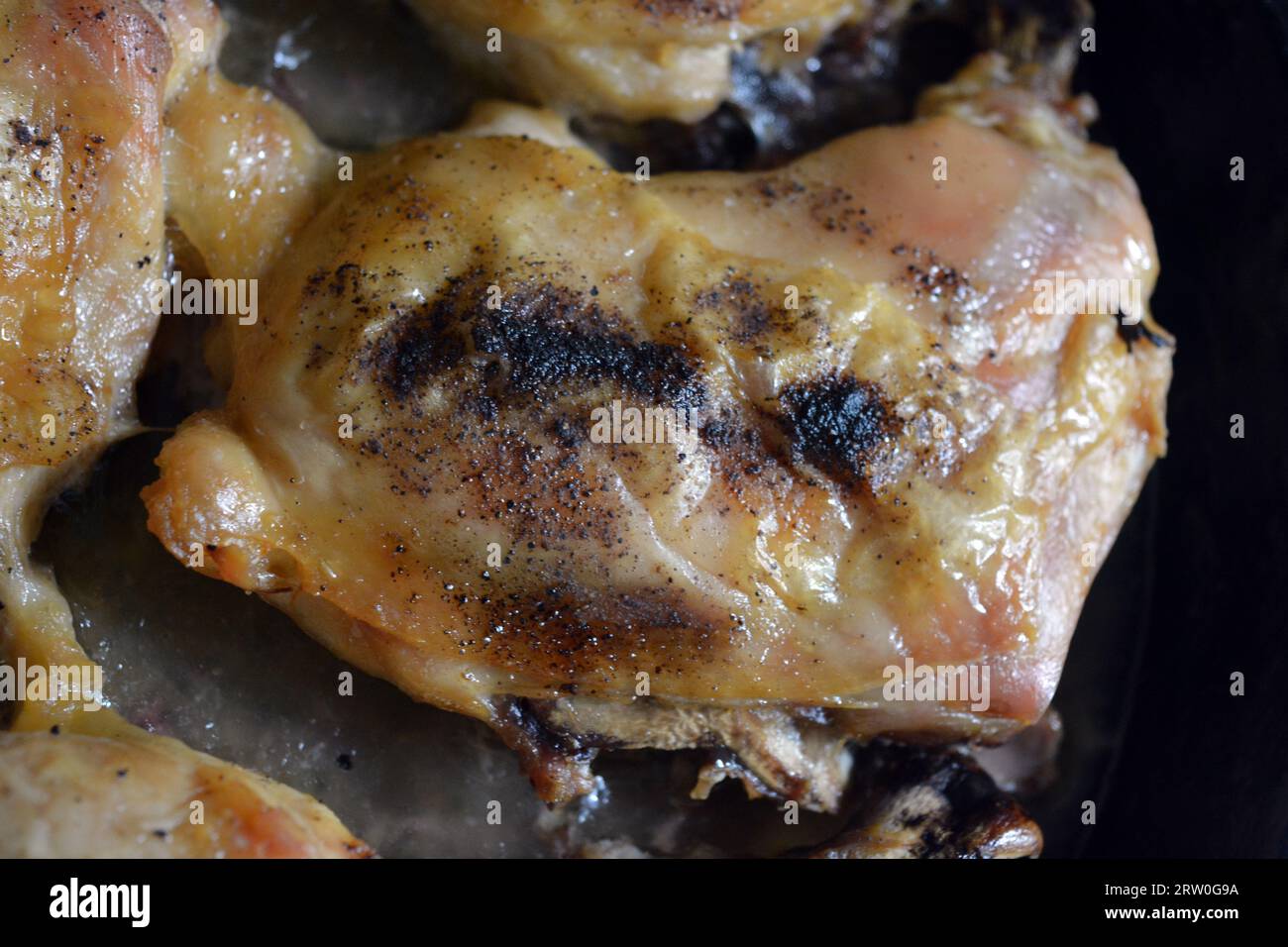 Cooking, fried, ovenroasted chicken, Chicken legs, Chicken drumstick, Chicken quarter in a