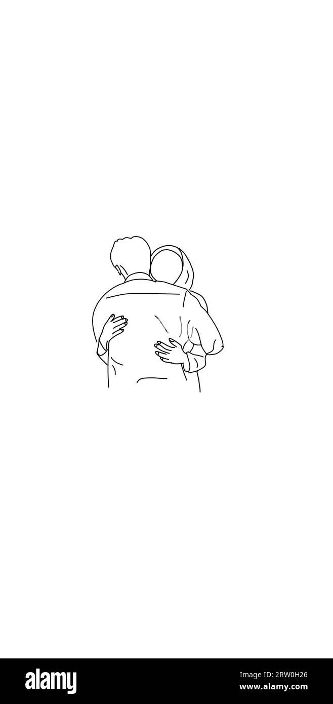 A tight hug outline hi-res stock photography and images - Alamy