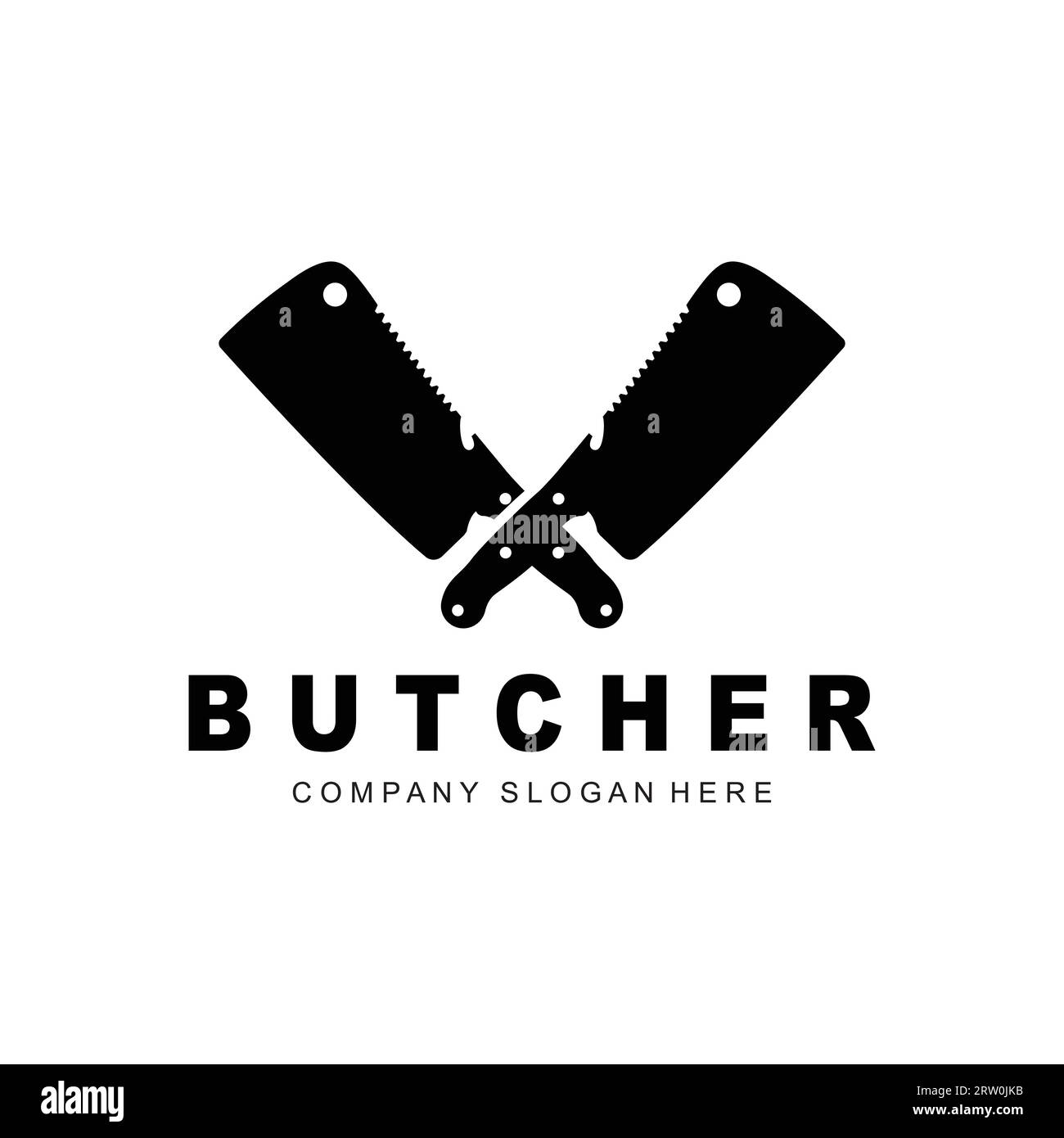 Butcher logo design, Knife Cutting Tool Vector Template, Product Brand