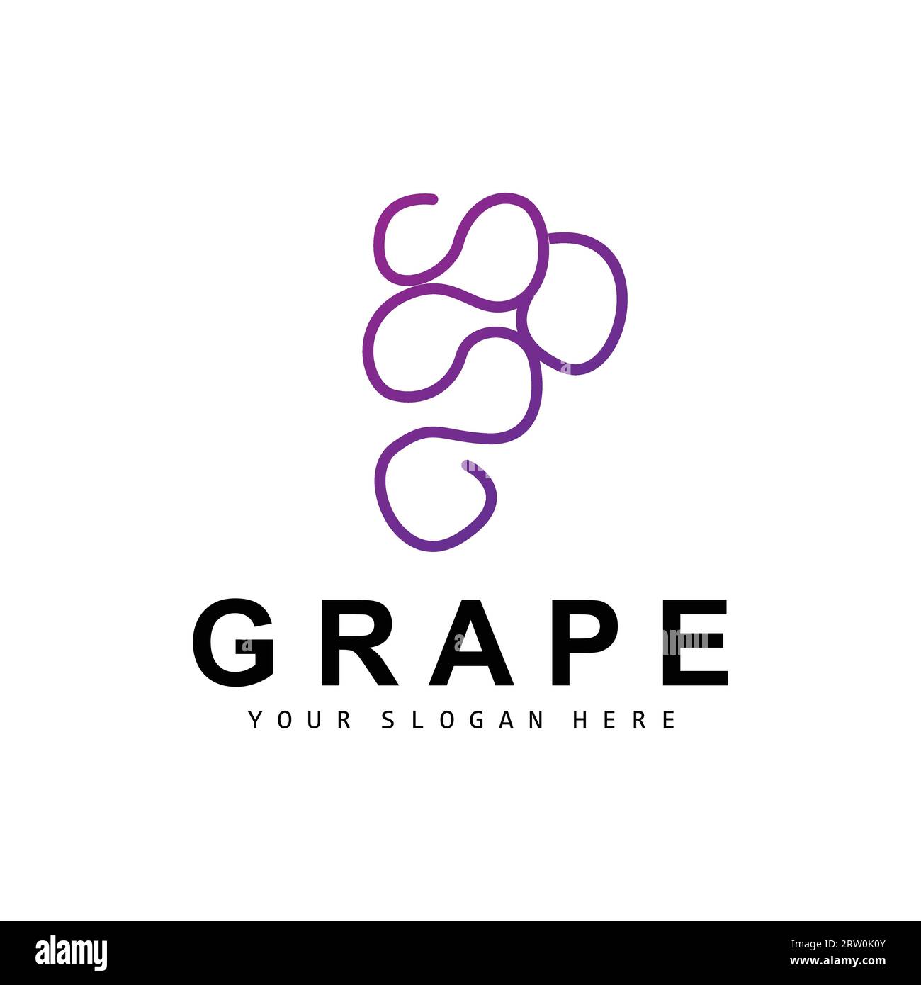 Grape Fruit Logo, Circle Style Fruit Design, Grape Farm Vector, Wine