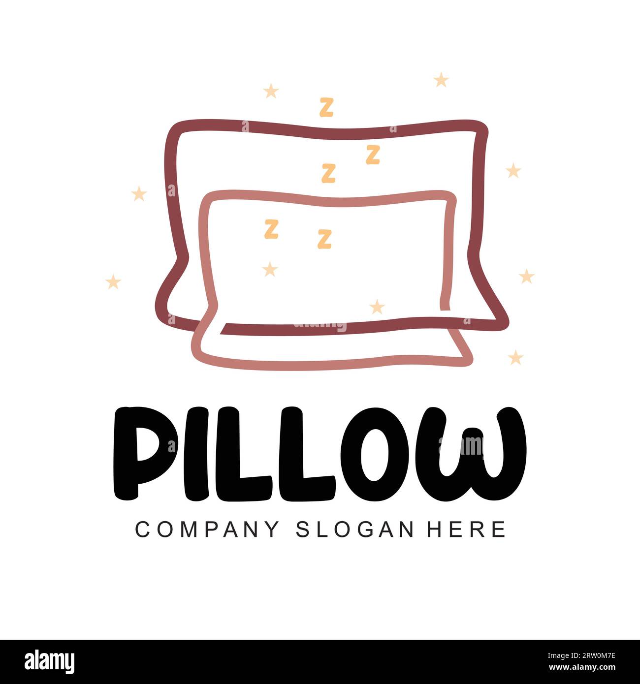 Pillow Logo, Bed Design, Dream And Sleeping Template Icon Vector Stock