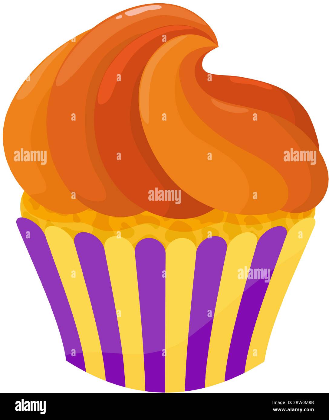 Cupcake with orange and white frosting Stock Vector Images - Alamy