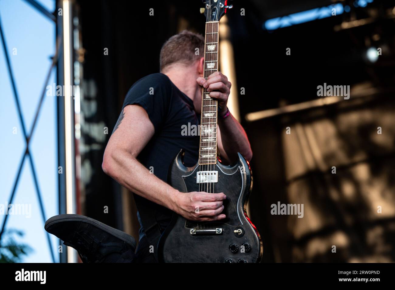 Chicago, Illinois, USA. 17th Sep, 2016. JESSE LACEY of Brand New performs  live at Douglas Park during Riot Fest in Chicago, Illinois © Daniel  DeSlover/ZUMA Wire/Alamy Live News Stock Photo - Alamy