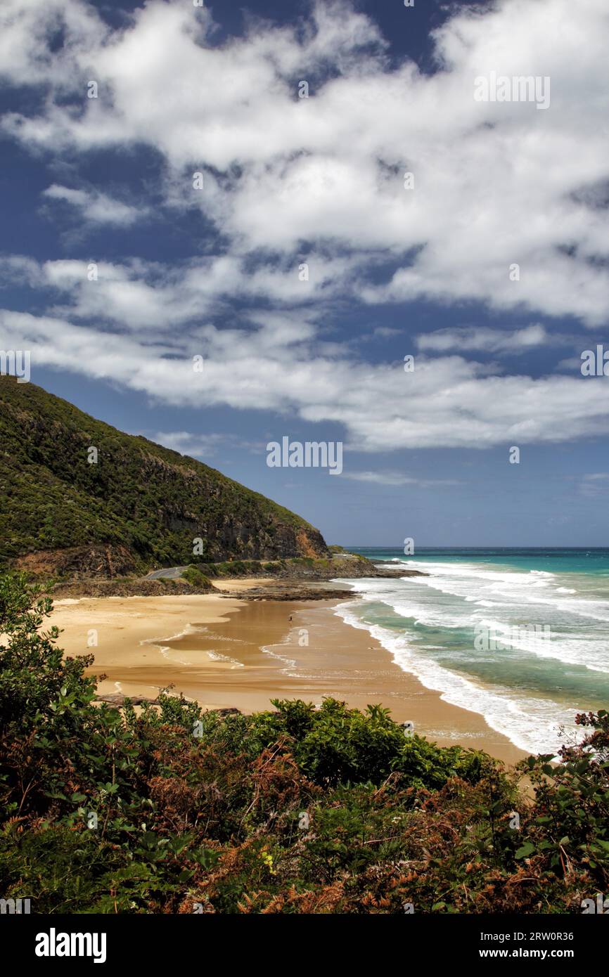 Coastal landscape on the Great Ocean Road near Lorne, Victoria, Australia Stock Photo