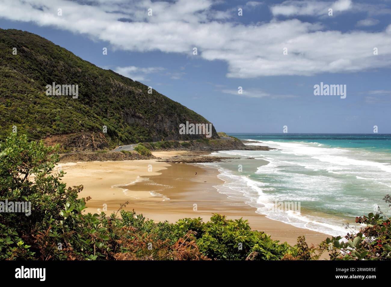 Coastal landscape on the Great Ocean Road near Lorne, Victoria, Australia Stock Photo