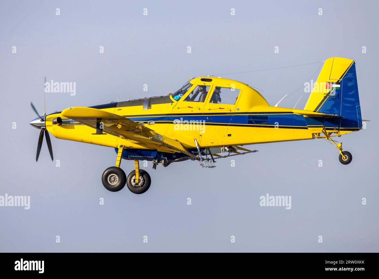 Jordanian Air Force Air Tractor AT-802F Fire Boss (Reg: 2561) on delivery flight. Stock Photo