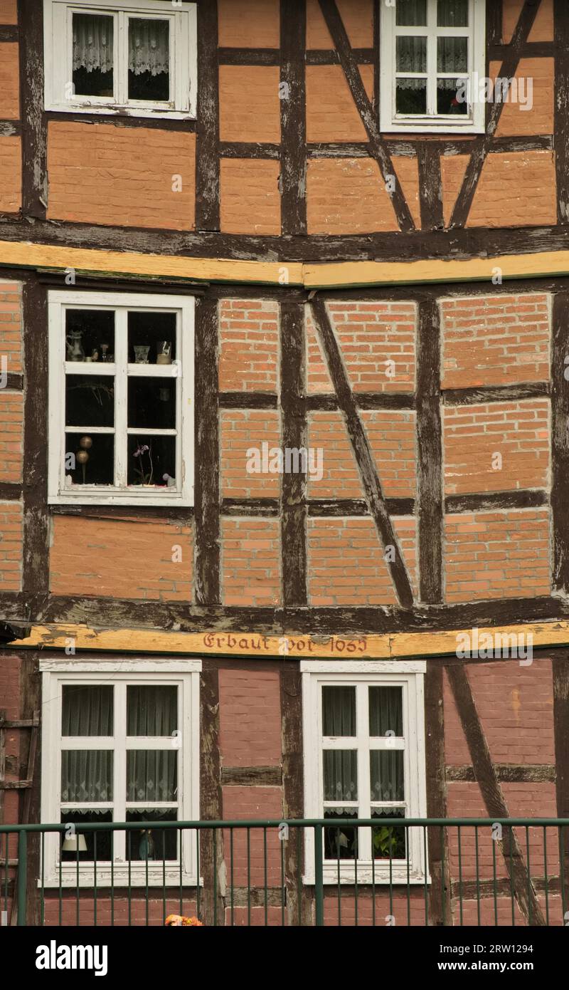 Old half-timbered house in Hitzacker (Elbe), Luechow-Dannenberg district, Lower Saxony, Germany Stock Photo