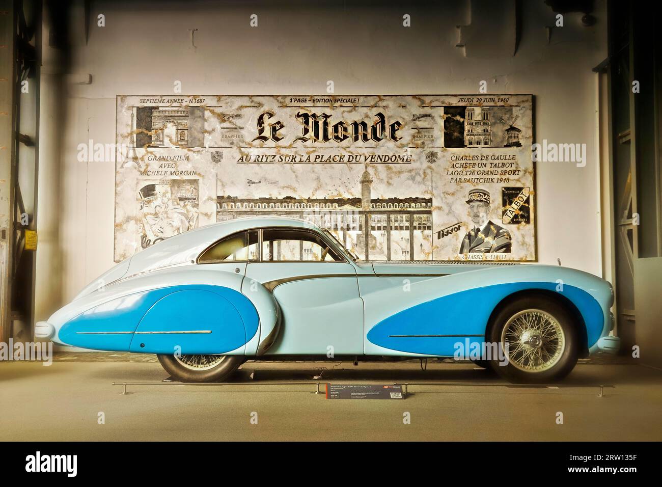 Talbot-Lago T26 Grand Sport by Saoutchik, built in 1948, National Automobile Museum The Loh Collection, Dietzhoelztal, Hesse, Germany Stock Photo