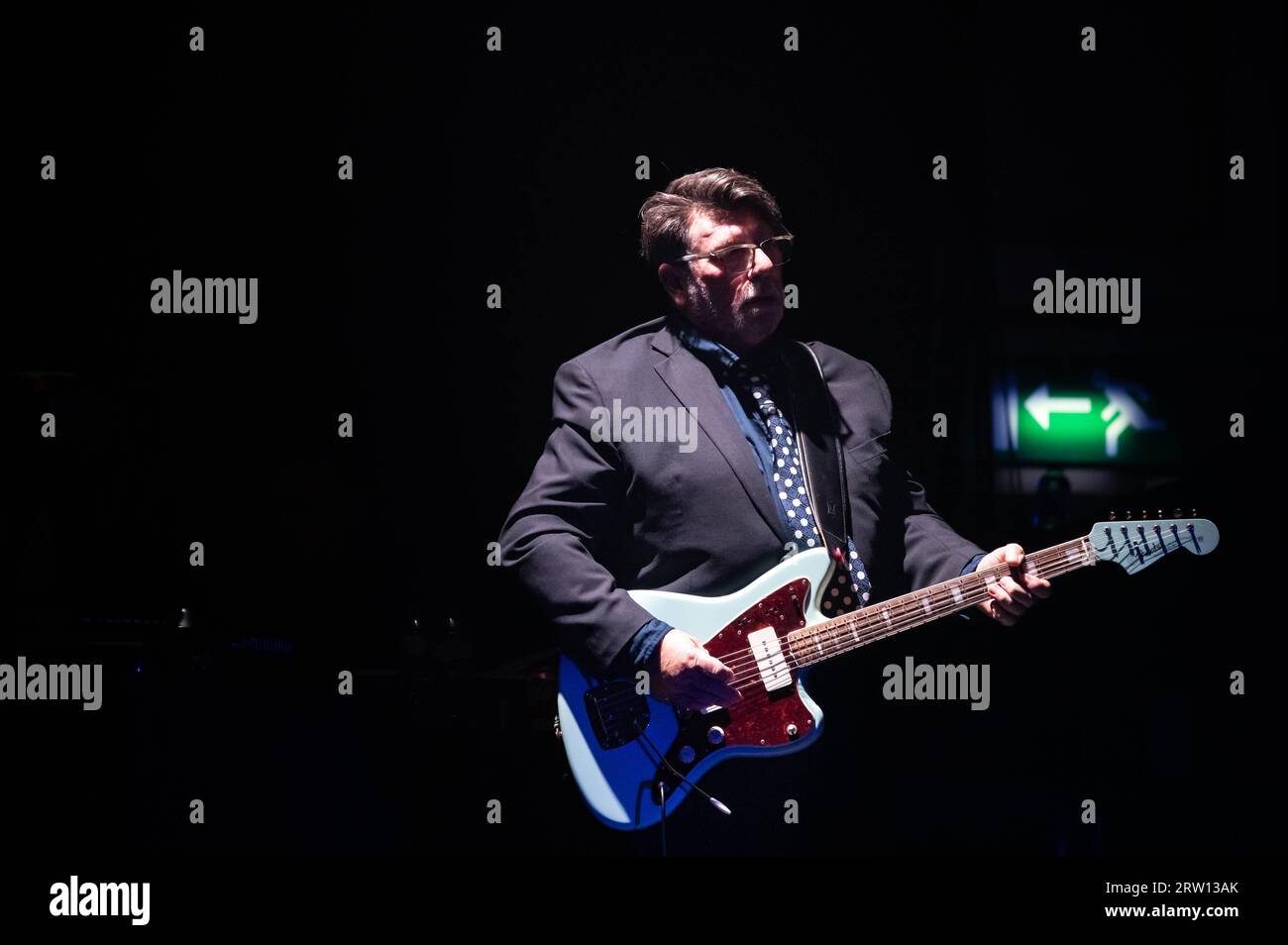 Photographs of Will Sergeant  of Echo & the Bunnymen performing at Usher Hall Edinburgh on the 14th September 2023 Stock Photo