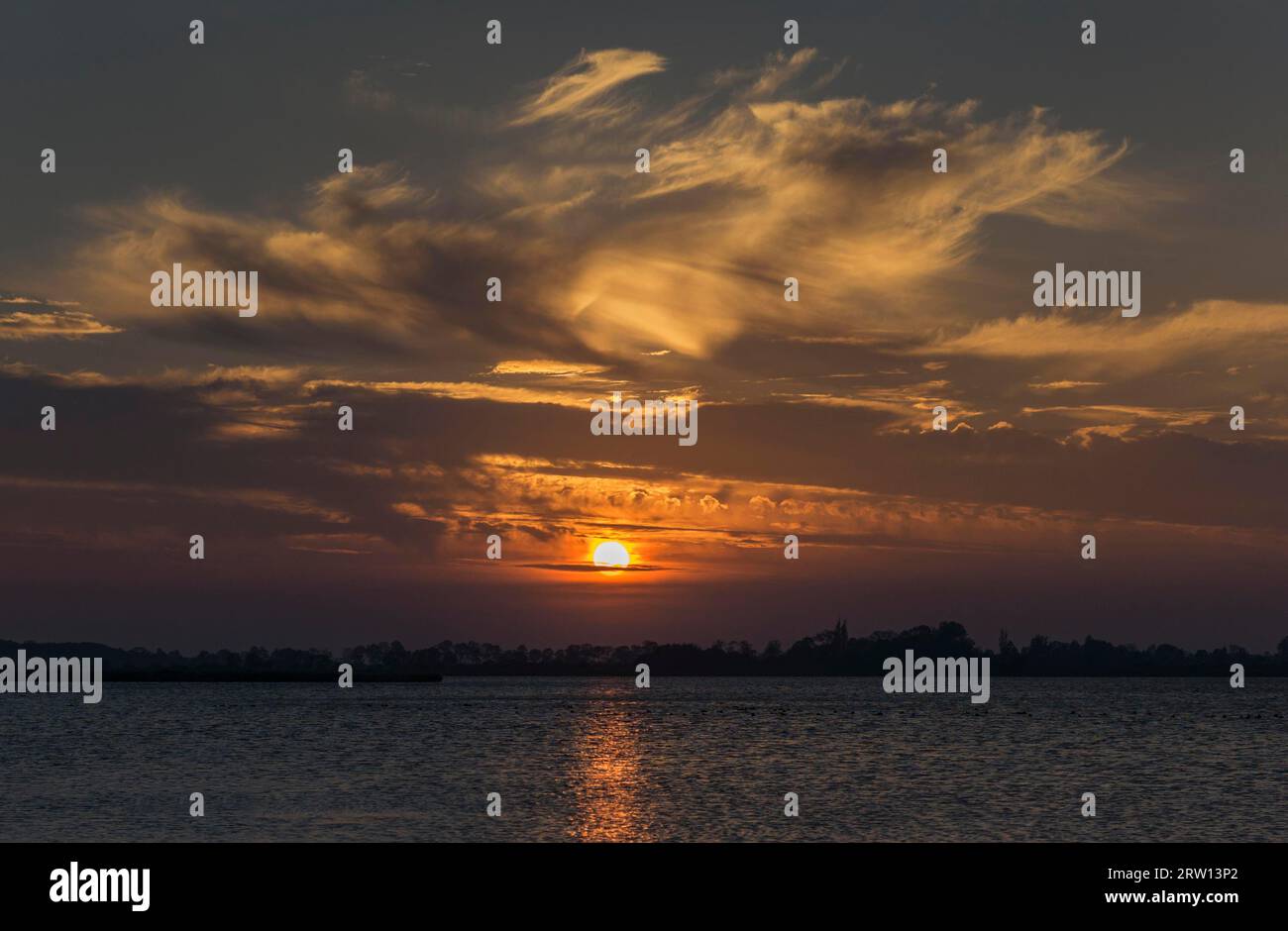 Ruegen, sunset at Schoritzer Wiek Stock Photo Alamy