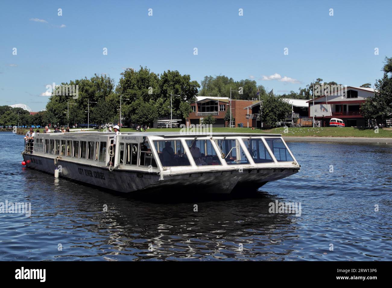 Excursion boat on the Yarra River in Melbourne, Victoria, Australia Stock Photo