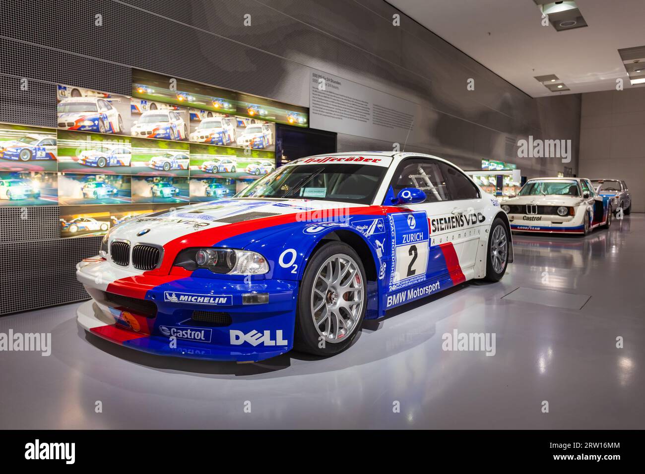 Munich, Germany - July 08, 2021: BMW M3 GTR race car in BMW Museum. It ...