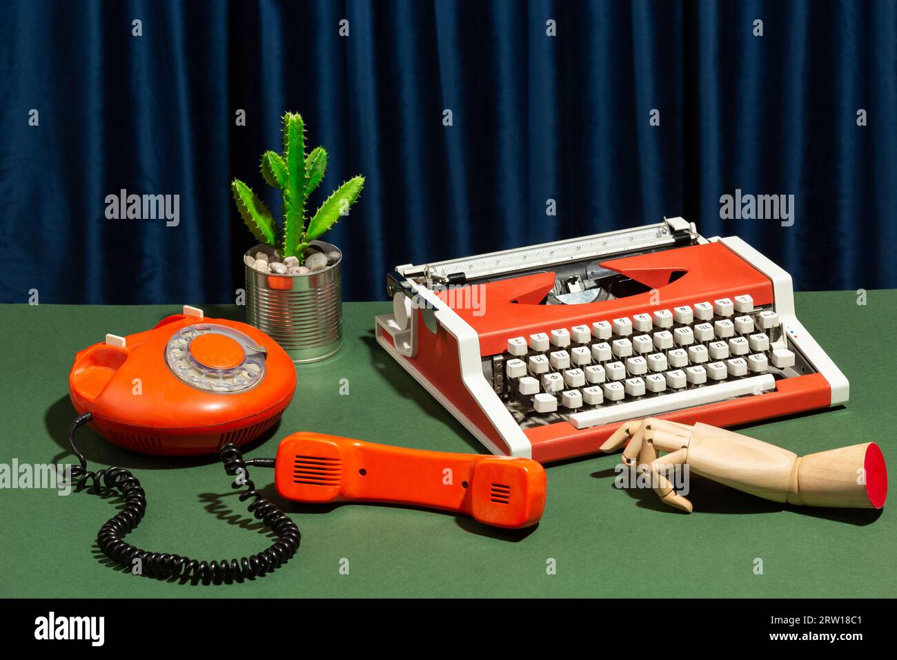 Scattered vintage items on a retro desktop. Concept photo. High quality photo Stock Photo