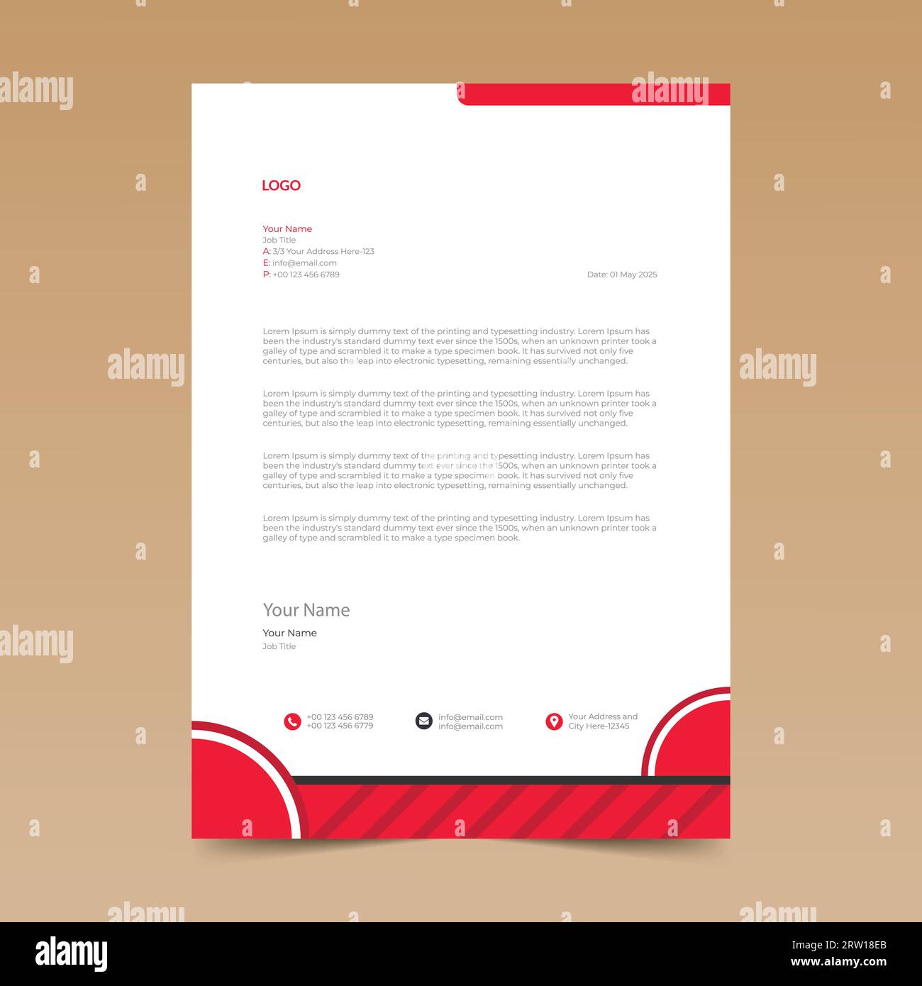 Red letterhead Stock Vector Images Alamy