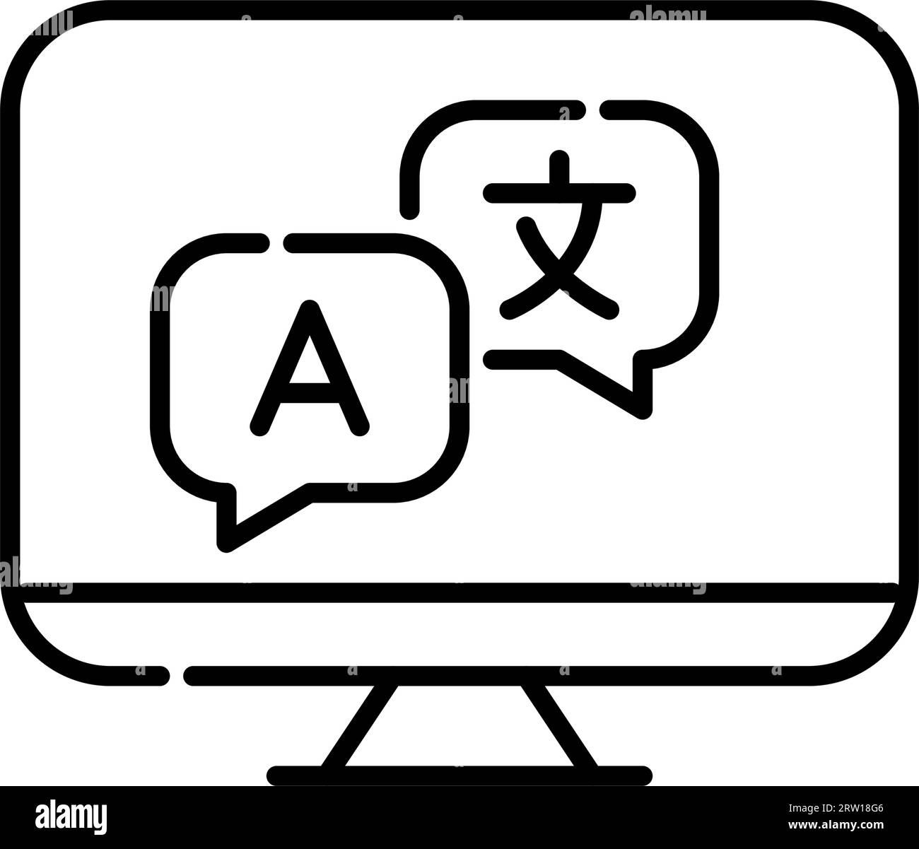 Language translation service on a desktop computer. Pixel perfect ...