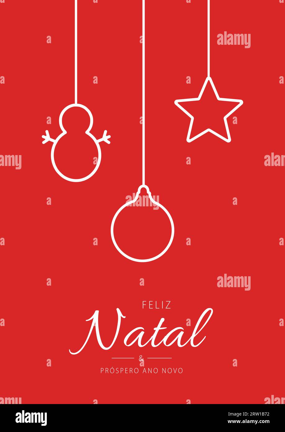 Feliz natal e ano novo - portuguese merry Vector Image