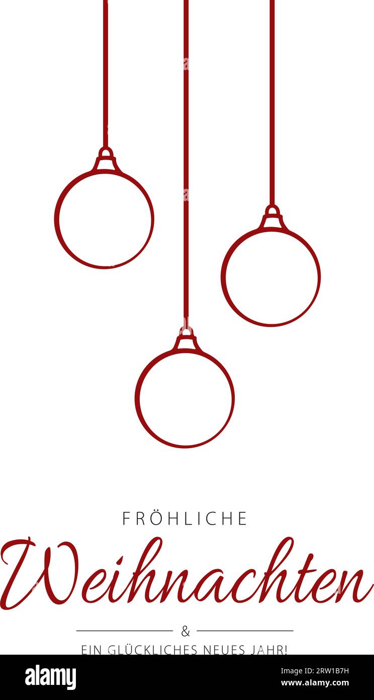 Merry Christmas and Happy New Year lettering in German (Fröhliche Weihnachten und ein glückliches Neues Jahr) poster concept Stock Vector