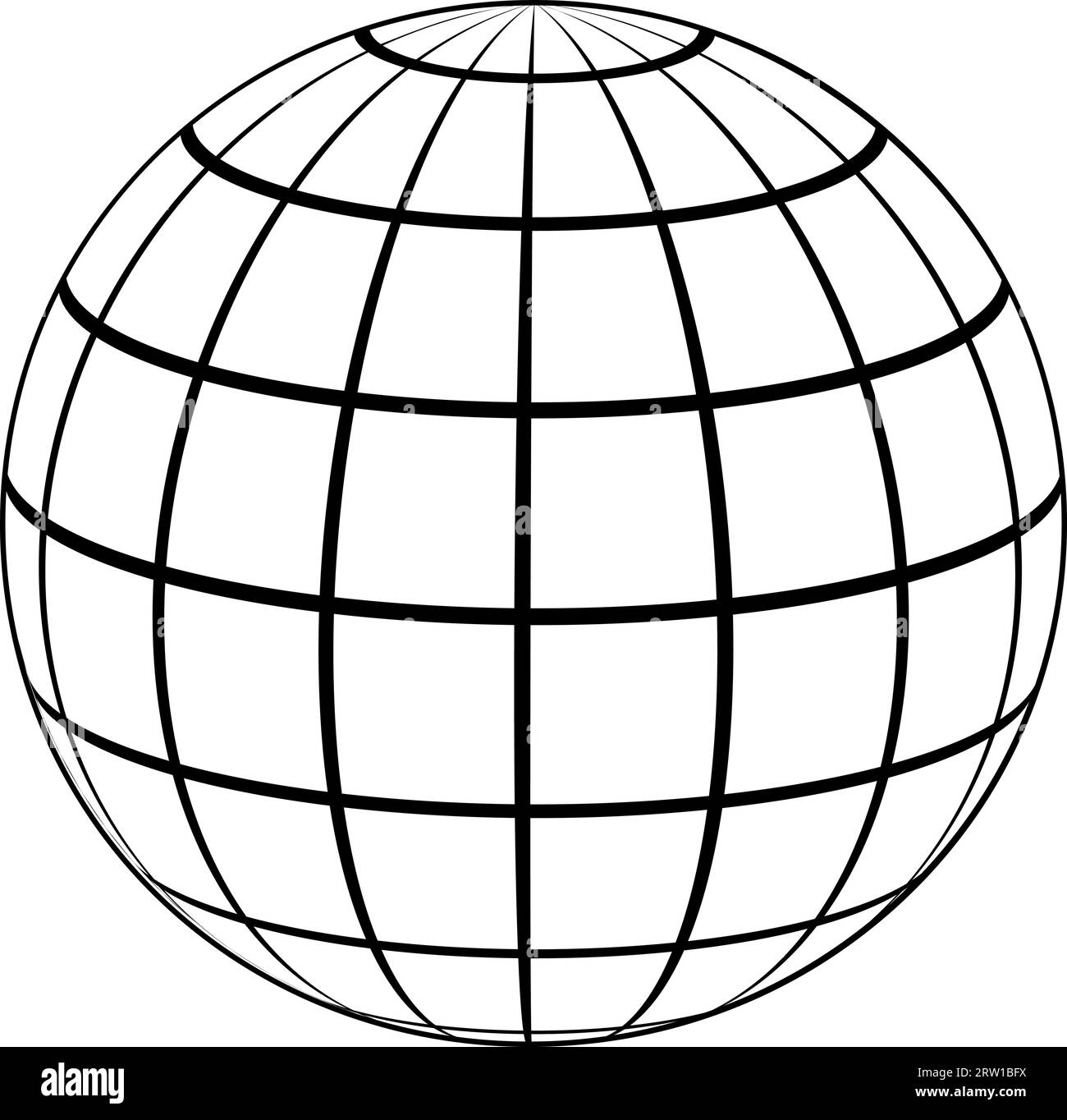 Spheres globe earth grid horizontally vertically, latitude longitude. Vector globe Stock Vector