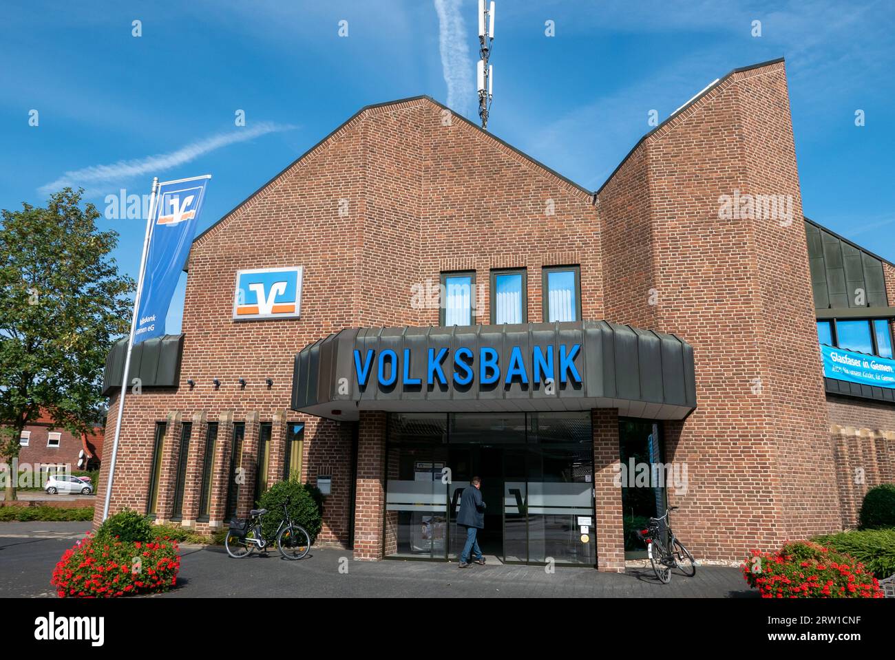26.08.2018, Germany, North Rhine-Westphalia, Borken - Volksbank Gemen eG (cooperative bank). 00A180826D274CAROEX.JPG [MODEL RELEASE: NO, PROPERTY RELE Stock Photo
