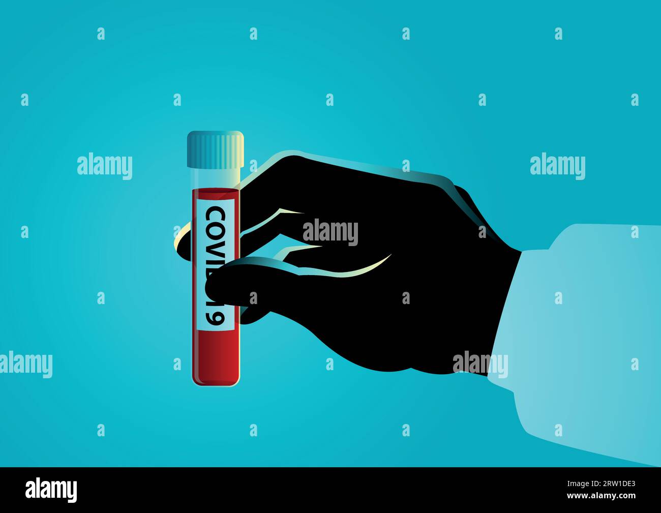 Vector illustration of a hand holding blood sample of covid19 Stock Vector Image & Art Alamy