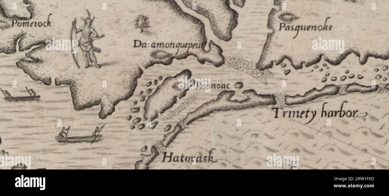 Carte marine de Roanoke Inlet and Sound de 1829 en Caroline